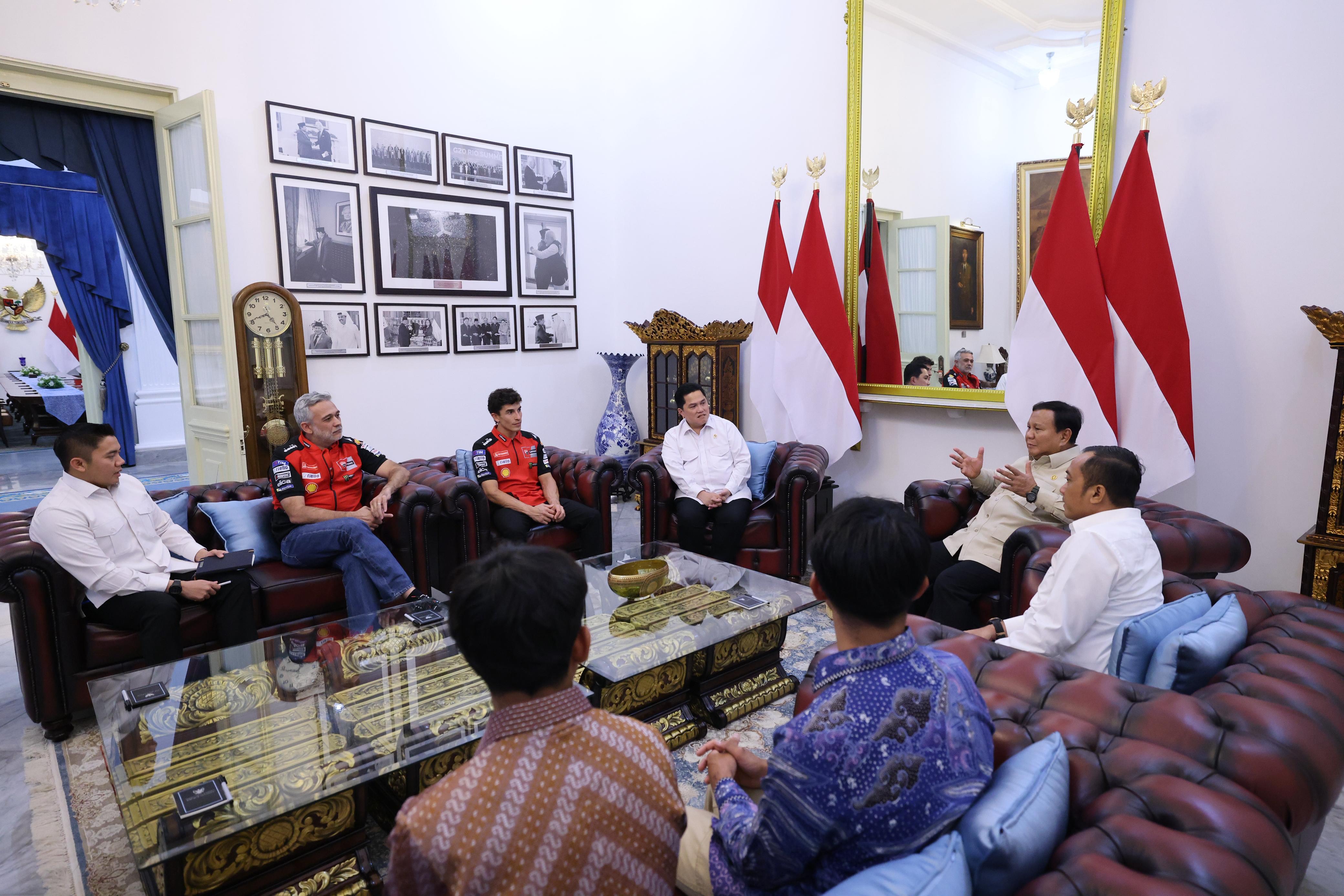 Prabowo Sambut Marc Marquez di Istana, Dorong Sport Tourism dan Regenerasi Pembalap Indonesia