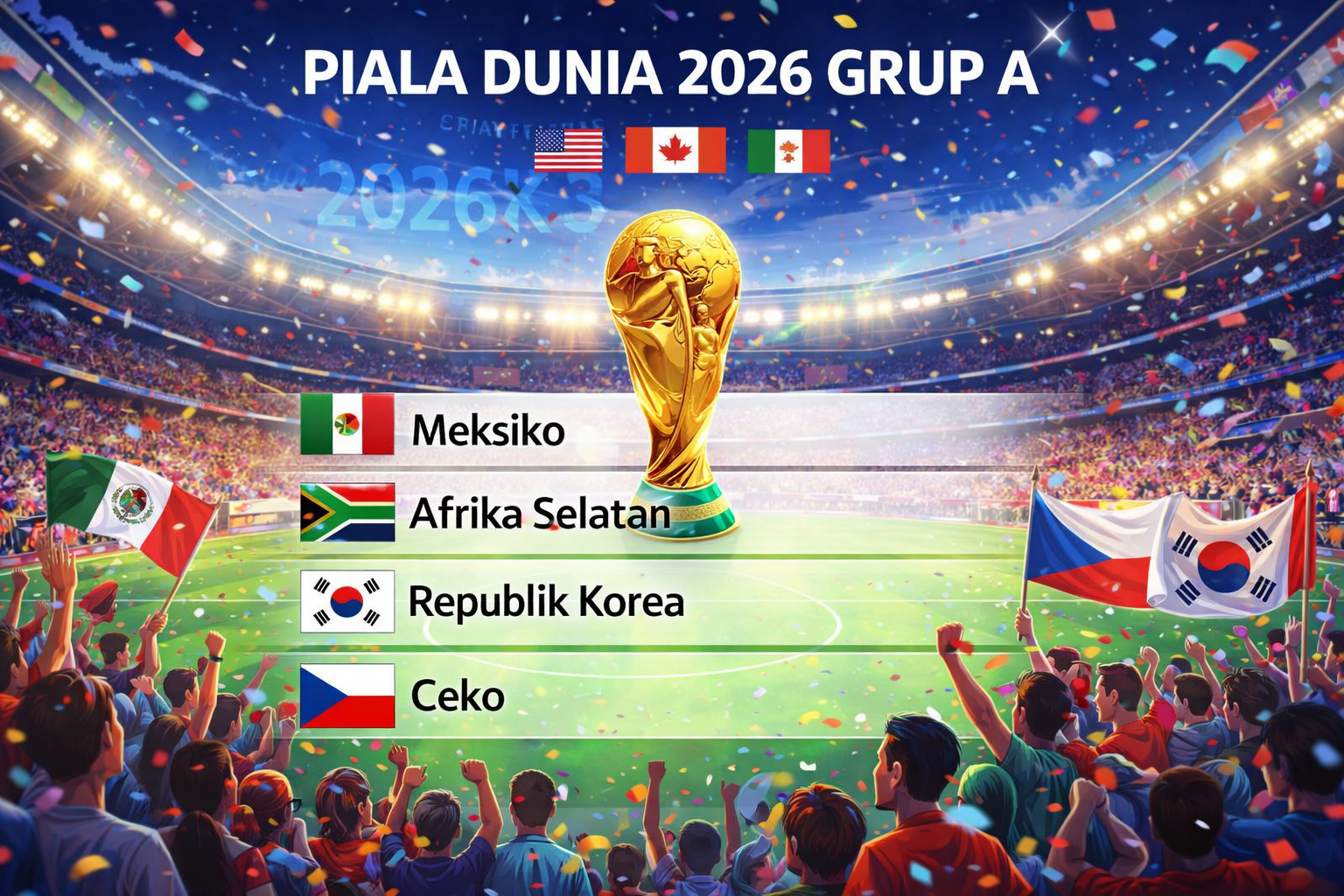 Prediksi Piala Dunia 2026 Grup A: Meksiko Favorit Lolos, Republik Ceko Bisa Jadi Kuda Hitam