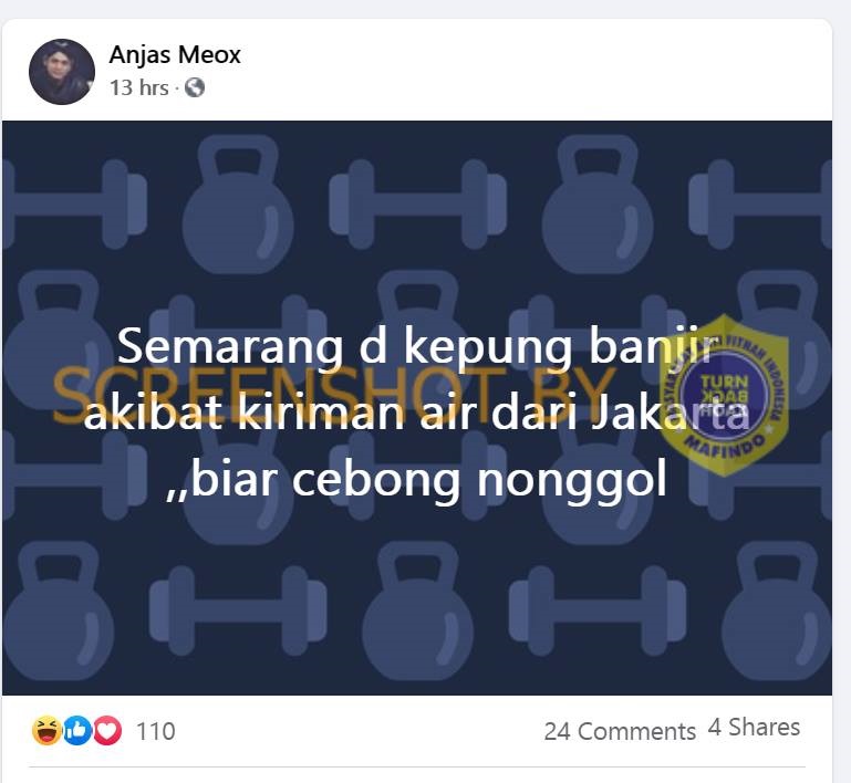 Tangkapan layar banjir Semarang. (Foto: Antara)