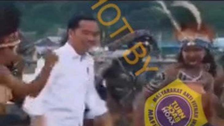[HOAKS atau FAKTA]: Jokowi Berjoget di Kerumunan Tanpa Masker saat PON Papua