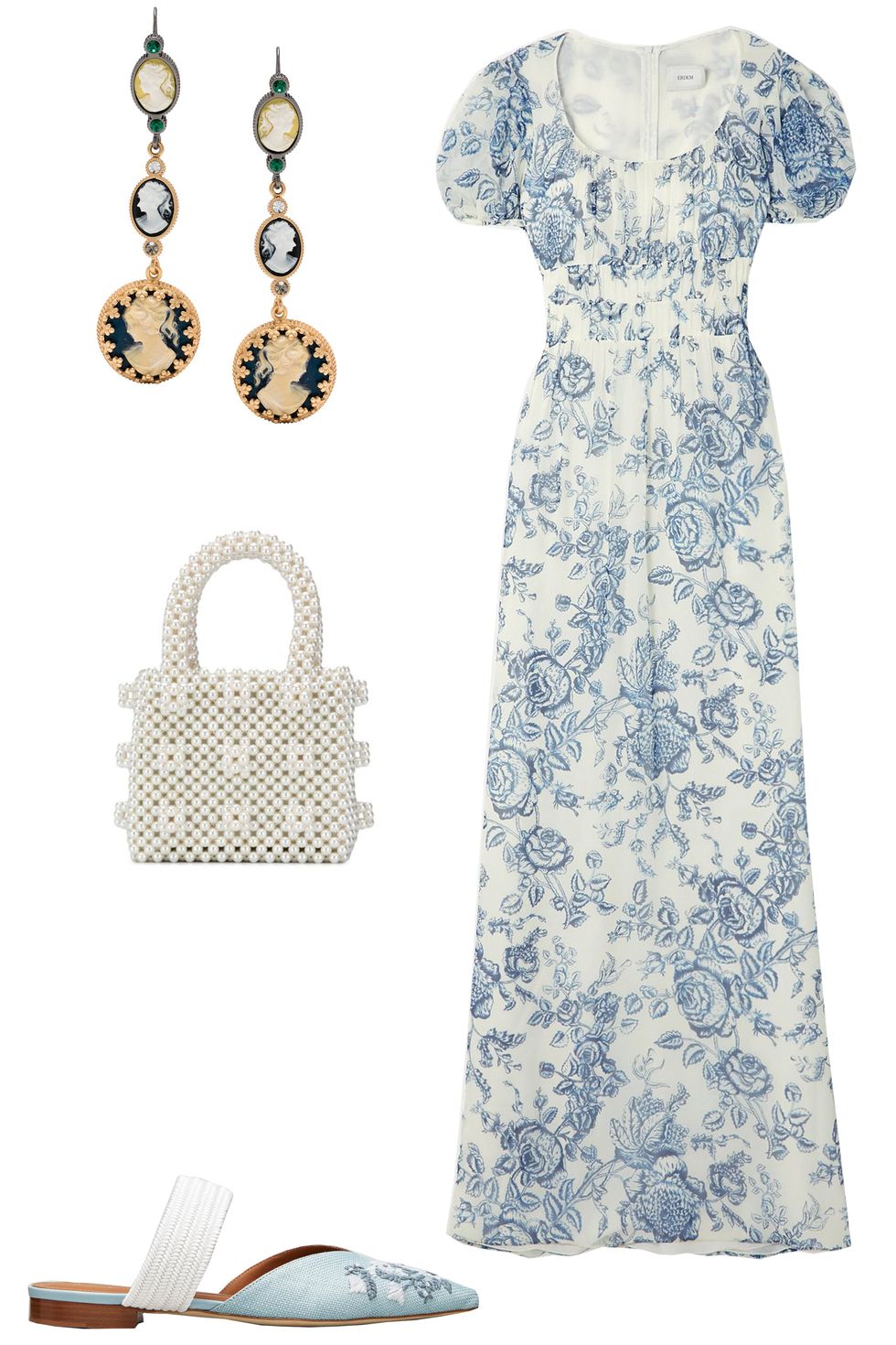 Garden party theme outfit untuk undangan pernikahan outdoor. (Foto harper's bazaar)