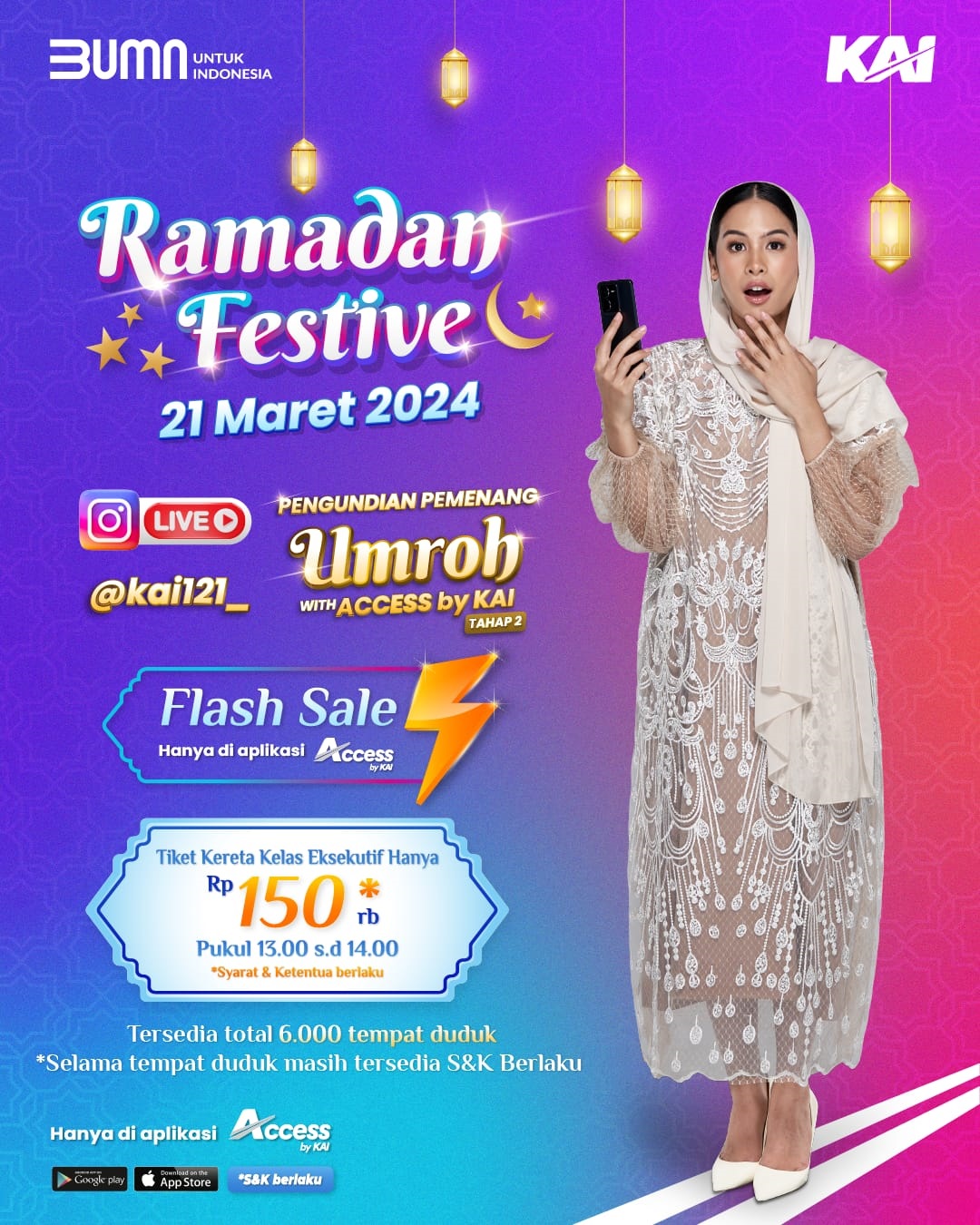 Harga tiket kereta eksekutif ramadan festive 2024. (Foto: KAI)