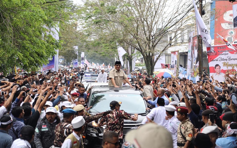 Prabowo bersama warga Cianjur Jawa Barat