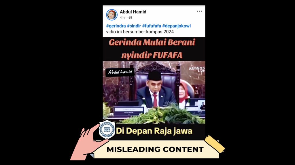 [HOAKS atau FAKTA]: Ketua MPR Ahmad Muzani Baca Pantun Sebut Wakil Presiden Fufufafa