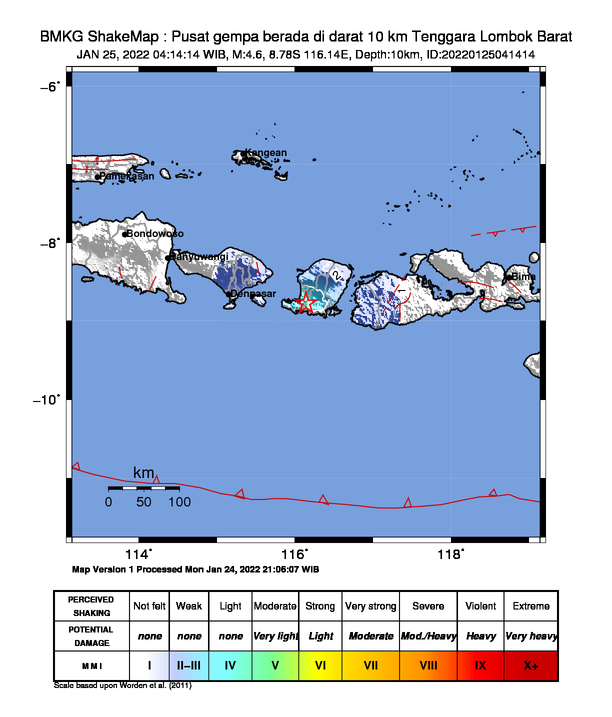 Gempa Lombok. (Foto: BMKG)