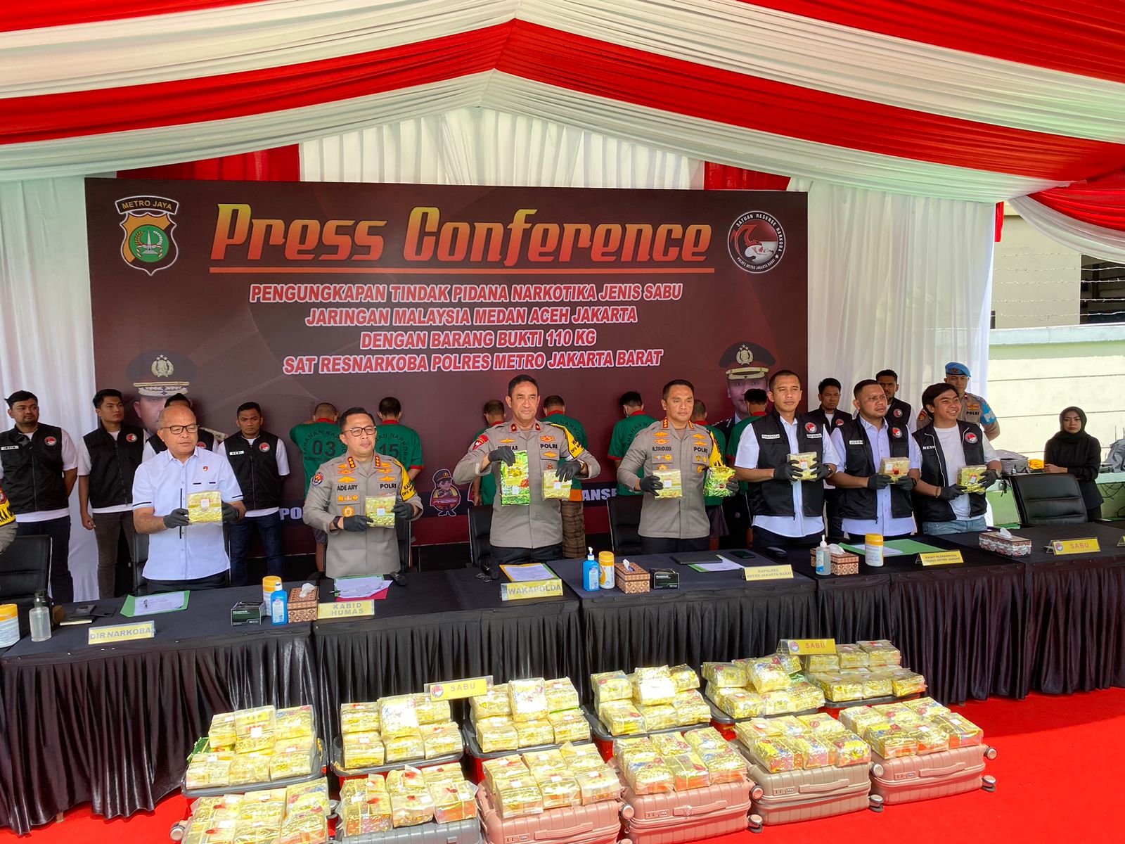Tumpukan 110 Kilogram Sabu Disita Polres Metro Jakarta Barat