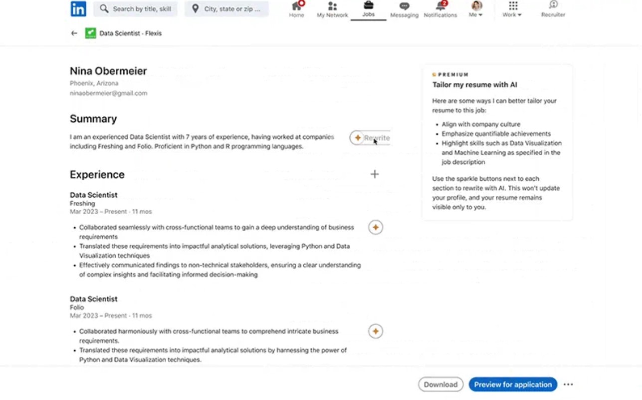 Fitur AI LinkedIn bisa mencari pekerjaan yang sesuai dengan pengguna