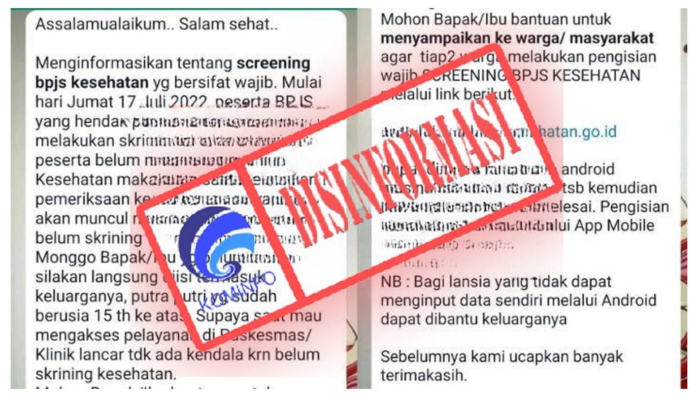 [HOAKS atau FAKTA]: Peserta BPJS Kesehatan Wajib Isi Riwayat Kesehatan