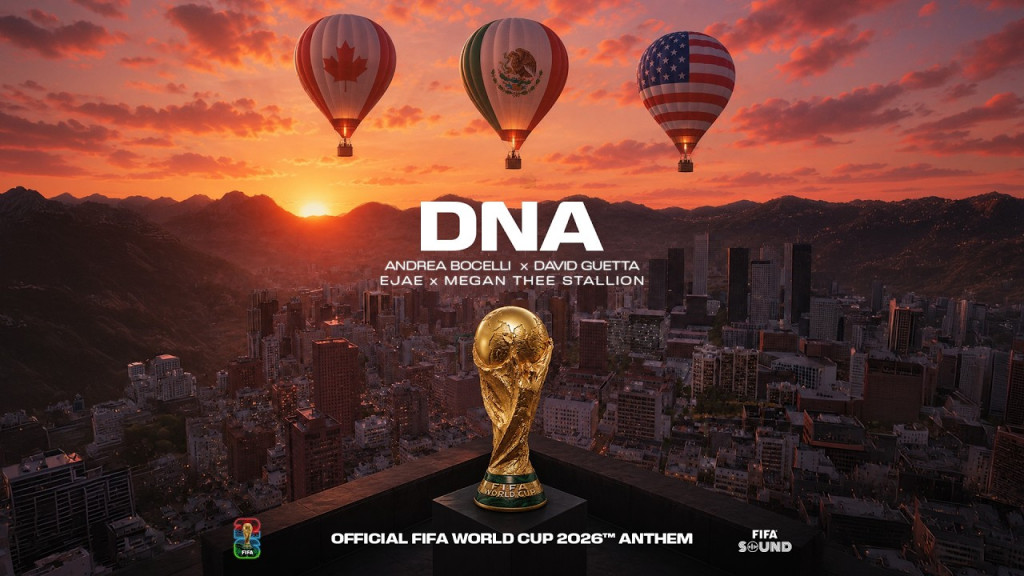 Andrea Bocelli, David Guetta, EJAE, dan Megan Thee Stallion Bersatu di Lagu 'DNA (More Than A Game)' untuk Piala Dunia 2026