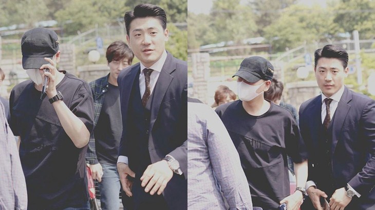 Kyuhyun saat tiba di pusat pelatihan militer (Instagram/lollipophyuki)
