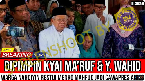 [HOAKS atau FAKTA]: Ma'ruf Amin dan Yenny Wahid Restui Mahfud MD Jadi Cawapres Anies