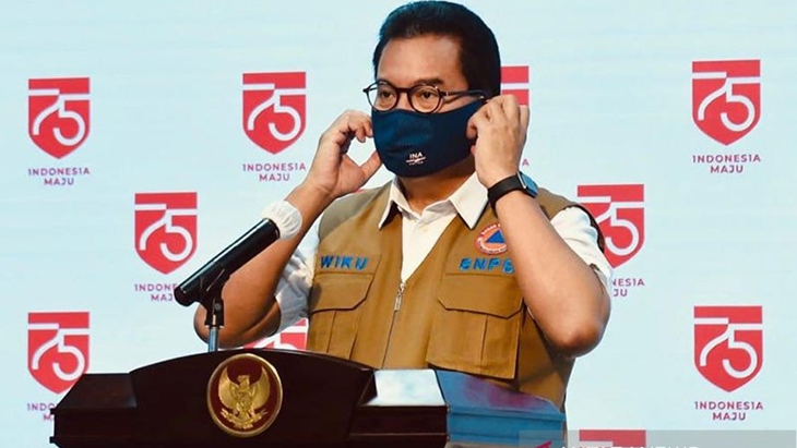 Juru Bicara (Jubir) Satuan Tugas (Satgas) Covid-19, Wiku Adisasmito saat konferensi pers di Kantor Presiden, Provinsi DKI Jakarta. ANTARA/HO-setkab/pri. (ANTARA/HO-setkab)