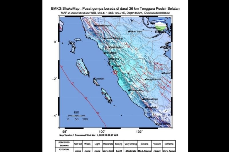 BMKG Ungkap Penyebab Gempa Bumi M 5,6 di Sumatera Barat