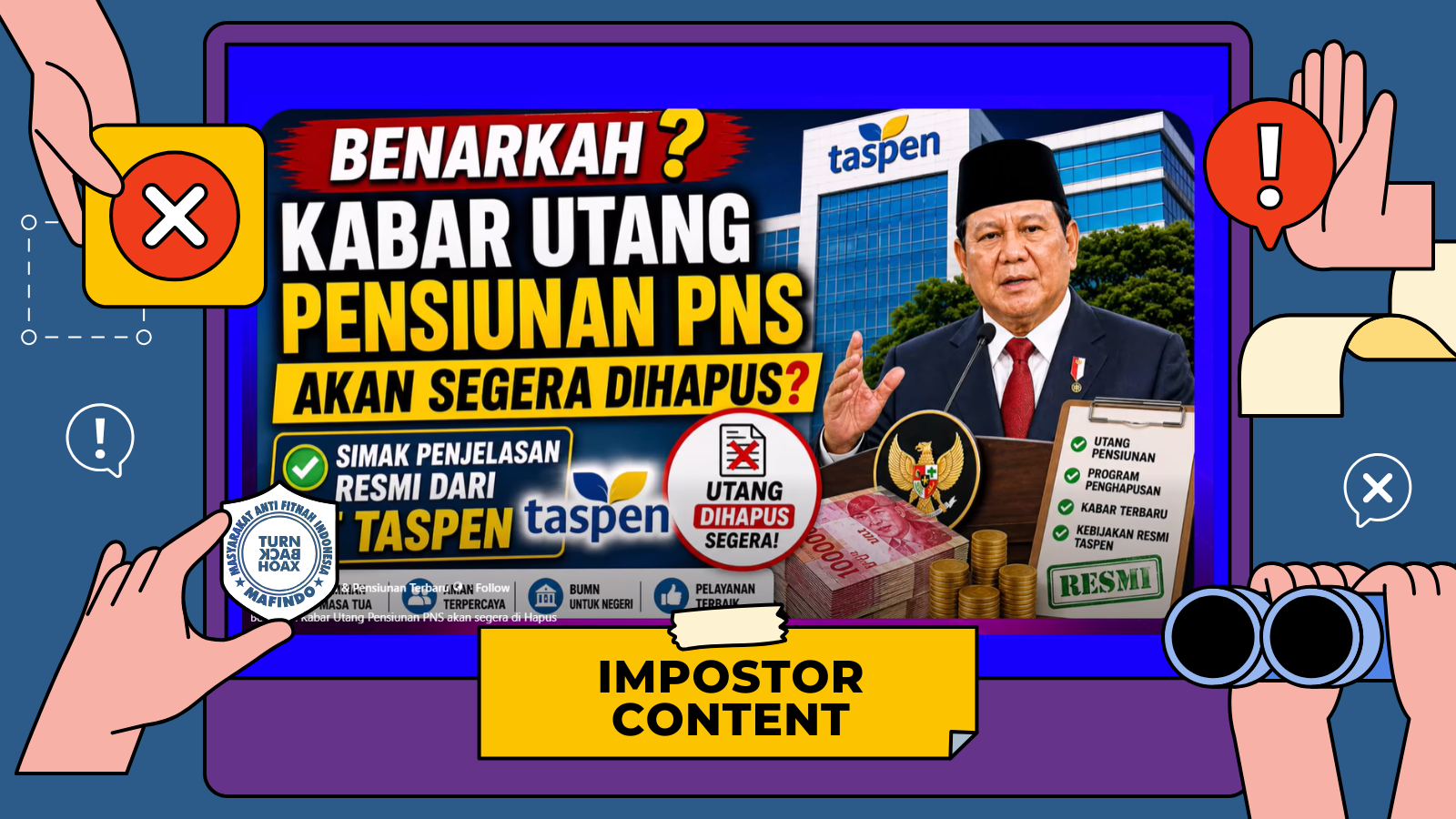 [HOAKS atau FAKTA]: Prabowo Dikabarkan Mau Hapus Utang Pensiunan PNS