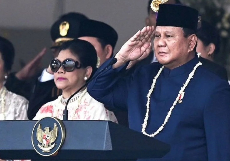 Prabowo Ajak Doakan Pahlawan dan Korban Bencana NTT saat Upacara HUT ke-81 RI