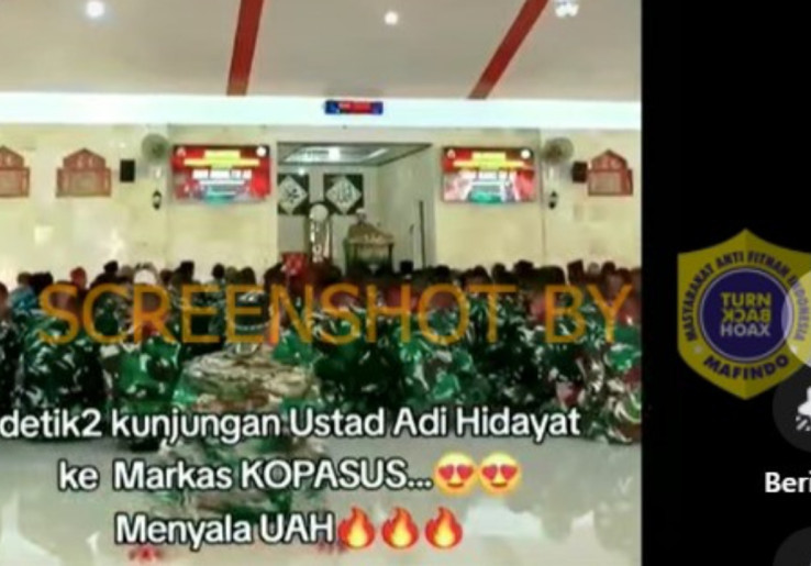 [HOAKS atau FAKTA]: Gantikan Miftah jadi Utusan Khusus Presiden, Uztad Adi Hidayat Datangi Markas Kopassus