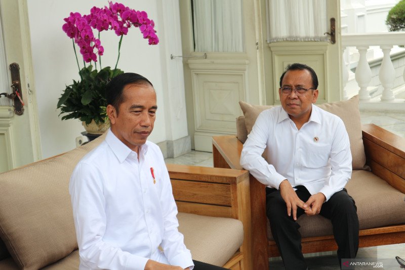 Presiden Joko Widodo di Istana Merdeka Jakarta, Senin (2/3) (Desca Lidya Natalia)