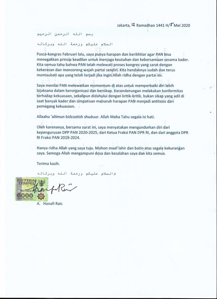 surat mundur hanafi