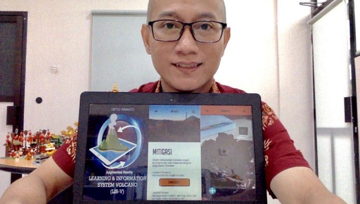 Tampilan aplikasi Augmented Reality (AR) Learning & Information System (LIS) Volcano. (Foto: Ist)