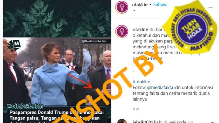 [HOAKS atau FAKTA]: Paspampres Donald Trump Pakai Tangan Palsu