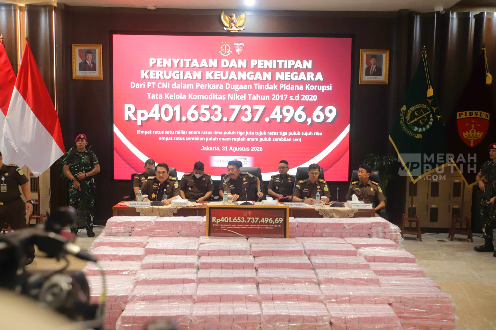 Kejagung Pamerkan Rp401 Miliar Hasil Sitaan Kasus Dugaan Korupsi Nikel
