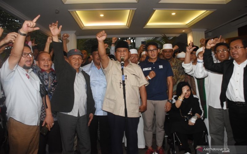 Pekik takbir deklarasi ronde 2 kemenangan Prabowo-Sandi di Pilpres 2019