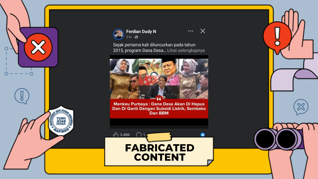 [HOAKS atau FAKTA]: Menkeu Purbaya Hapus Dana Desa, Diganti dengan Subsidi Listrik dan Sembako