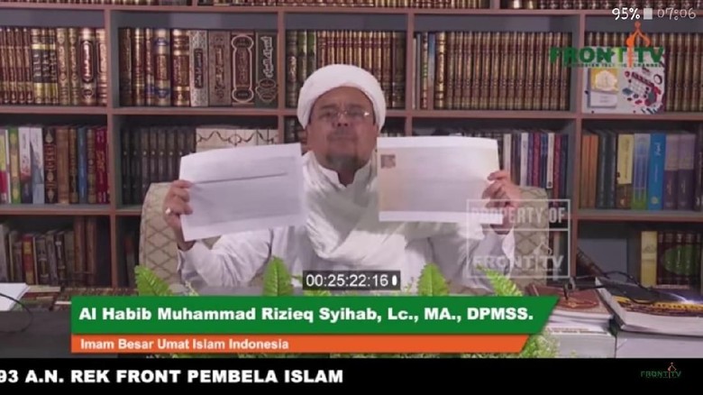 Habib Rizieq mengaku dirinya dicekal pemerintah Arab Saudi atas permintaan Indonesia