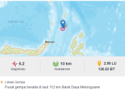 Gempa Magnitudo 6,2 Guncang Sulut
