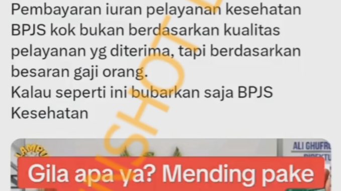 [HOAKS atau FAKTA]: Bayar BPJS Kesehatan Ternyata sesuai Besaran Gaji