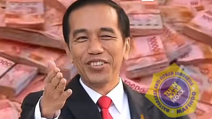 [HOAKS atau FAKTA] : Jokowi Bagikan Uang Rp 100 Juta ke Pemilik Rekening BCA, BNI, BRI dan Mandiri untuk Modal Usaha