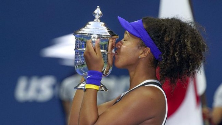 Naomi Osaka ketika memenangkan Grand Slam US Open pada 2020. (Foto AP/Seth Wenig) 