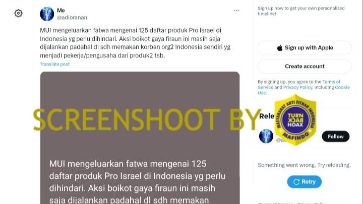 [HOAKS atau FAKTA ] : MUI Mengeluarkan Fatwa 125 Daftar Produk Pro Israel