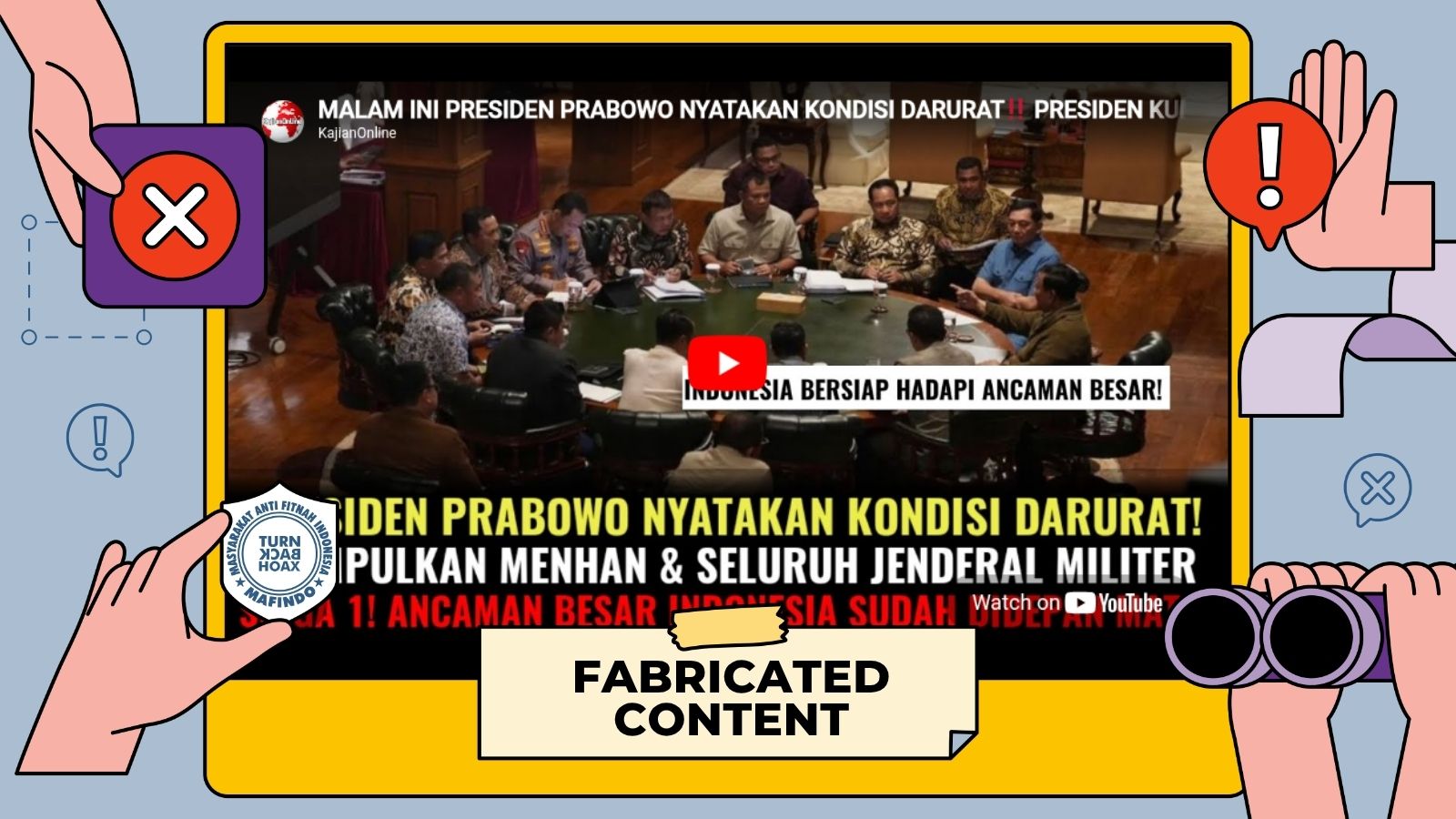 [HOAKS atau FAKTA]: Prabowo Nyatakan Indonesia dalam Kondisi Darurat, Kumpulkan Semua Pejabat Negara