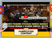 [HOAKS atau FAKTA]: Prabowo Nyatakan Indonesia dalam Kondisi Darurat, Kumpulkan Semua Pejabat Negara