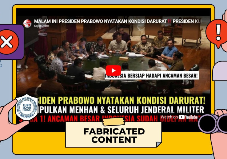 [HOAKS atau FAKTA]: Prabowo Nyatakan Indonesia dalam Kondisi Darurat, Kumpulkan Semua Pejabat Negara