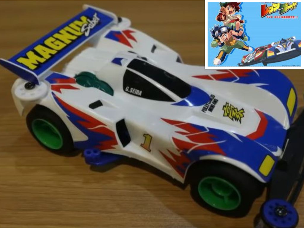 Tamiya membuat berbagai model Mini 4 WD yang ditampilkan di anime Bakuso Kyodai Let's & Go !! (Foto: Collage/YouTube TeamFlazhTech & Zerochan)