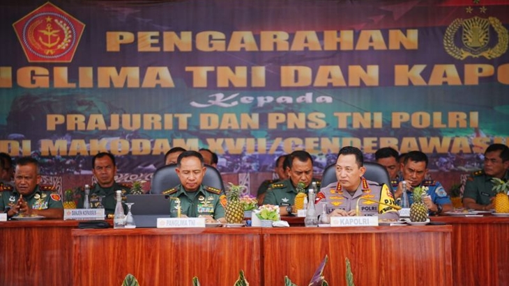 Kunjungan ke Papua, Kapolri-Panglima TNI Komitmen Bersama-sama Kawal Pemilu 2024