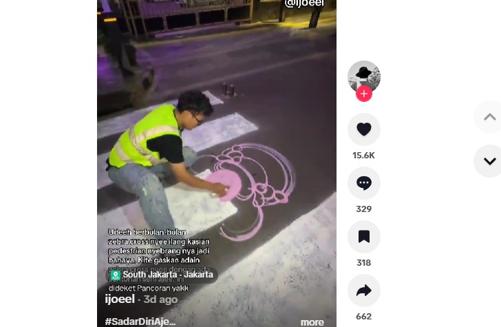 Warga Bikin Zebra Cross Dengan Karakter Permainan Pac Man, Ini Kata Pemprov DKI