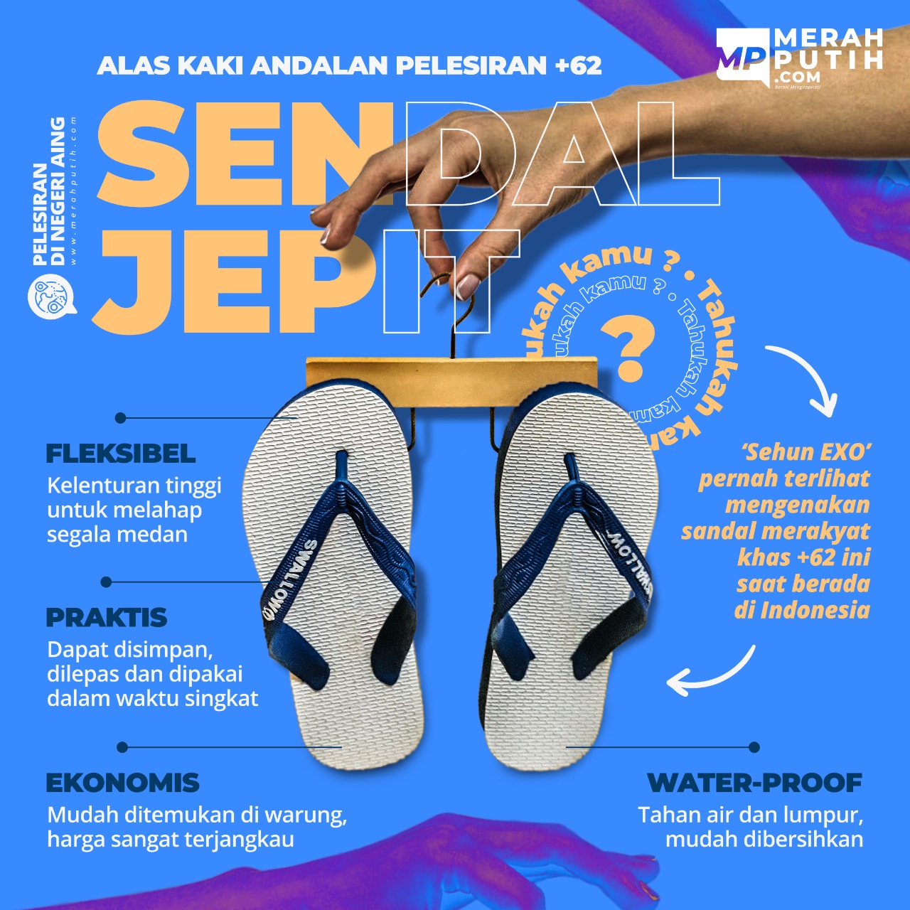 Alas Kaki Andalan Pelesiran +62: Sendal Jepit
