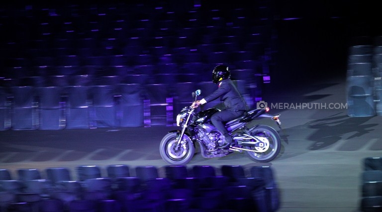 Aksi Motor Jokowi Hebohkan Pembukaan Asian Games 2018