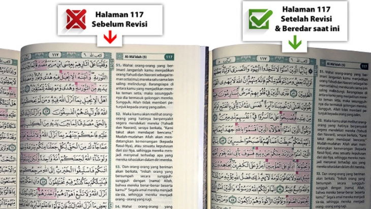 Kemenag Tegur Keras Penerbit Alquran Tanpa Al Maidah 51