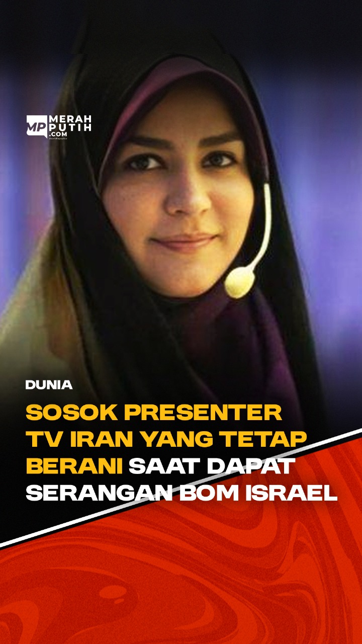 Sosok Presenter TV Iran yang Tetap Berani Saat Kena Serangan Bom Israel