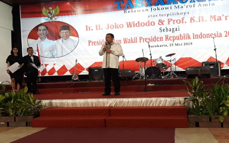 Syukuran relawan Jokowi-Ma'ruf di Solo bersama Soetrisno Bachir