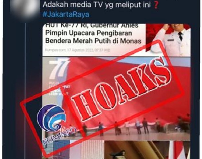 [HOAKS atau FAKTA]: Upacara HUT ke 77 RI yang Dipimpin Anies Tak Diliput Media Nasional