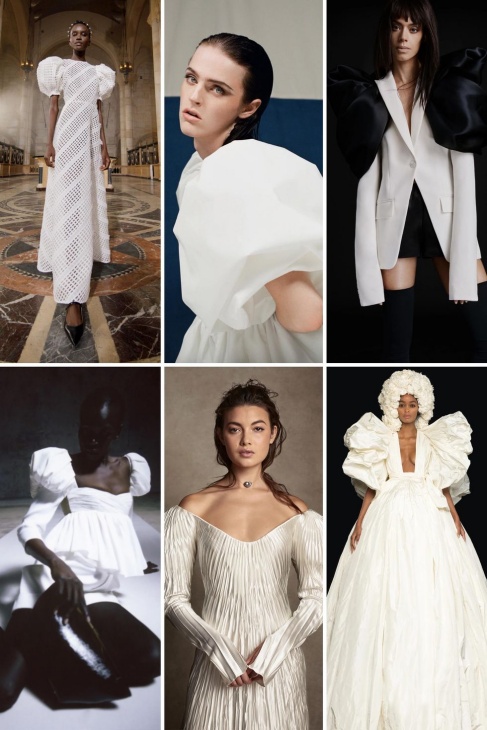 Bold shoulder wedding dress. (Foto Harper's Bazaar)