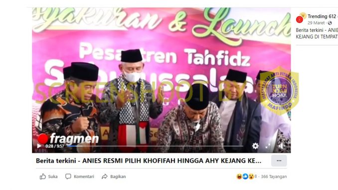 [HOAKS atau FAKTA]: Anies Resmi Pilih Khofifah, AHY Kejang-kejang