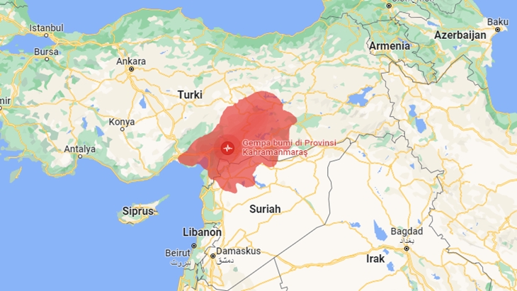 Korban Meninggal akibat Gempa Lebih dari 1.200 Orang di Turki dan Suriah