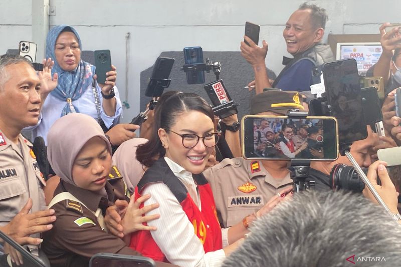 Tangan Nikita Mirzani Diborgol, Massa Bentangkan Poster Dukungan