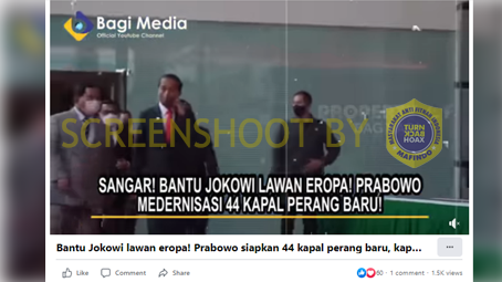 [HOAKS atau FAKTA]: Prabowo Bantu Jokowi Melawan Eropa